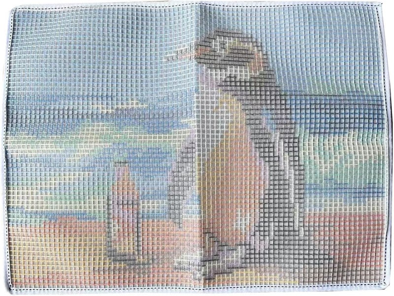GLAECYY Latch Hook Kits Rug Crochet Yarn Kit Cushion Colour Pre-Printed Canvas Rug Needlework DIY Hook and Latch Kit (Seaside Penguin) - Image 4